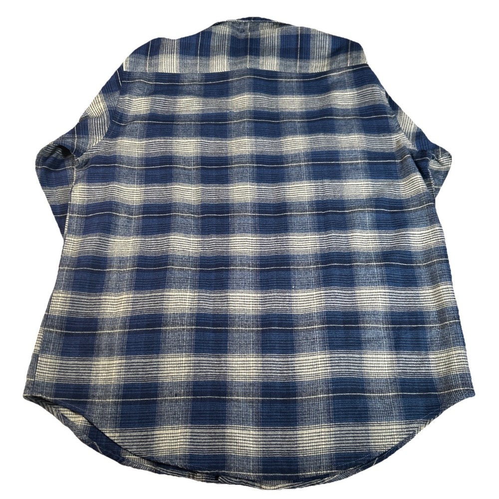 Vintage Northwest Territory Flannel Men's L Blue Plaid Outdoor Acrylic Shirt - Picture 3 of 5